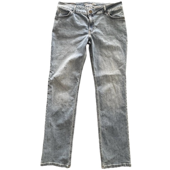 Wrangler Denim - Wrangler Low Rise Straight Leg Jeans 13/14x34 Light Wash Western Stretch Denim